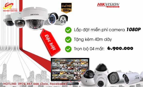 Trọn bộ gói combo 4 Camera Hikvision 2Mp Mới nhất